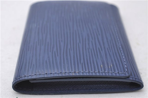 Auth Louis Vuitton Epi Enveloppe Carte De Visit Business Card Case Blue 0617D