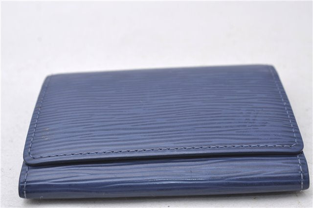 Auth Louis Vuitton Epi Enveloppe Carte De Visit Business Card Case Blue 0617D