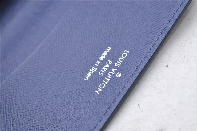 Auth Louis Vuitton Epi Enveloppe Carte De Visit Business Card Case Blue 0617D