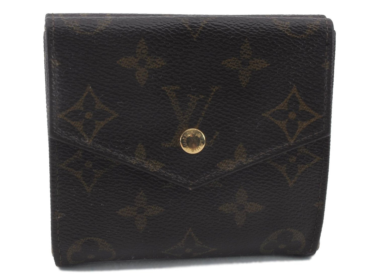 Auth Louis Vuitton Monogram Porte Monnaie Billets Bifold Wallet M61660 LV 0618D