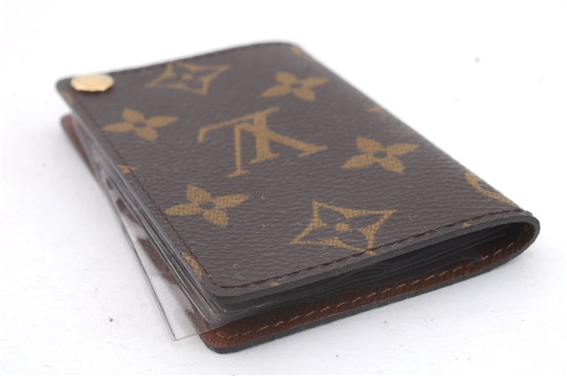 Auth Louis Vuitton Monogram Porte Cartes Credit Pression M60937 Card Case 0621D
