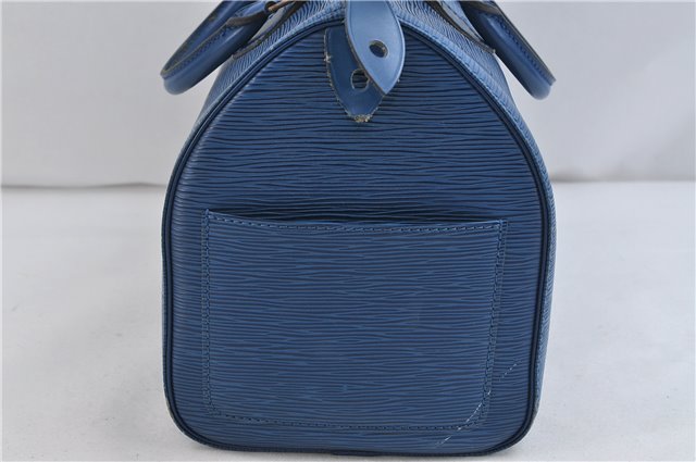 Authentic Louis Vuitton Epi Speedy 30 Hand Bag Blue M43005 LV 0623D