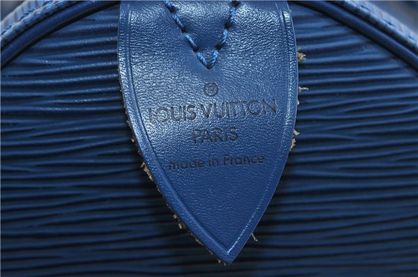 Authentic Louis Vuitton Epi Speedy 30 Hand Bag Blue M43005 LV 0623D