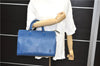 Authentic Louis Vuitton Epi Speedy 30 Hand Bag Blue M43005 LV 0623D