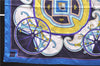 Authentic HERMES Carre 65 Scarf "WASHINGTON'S CARRIAGE" Silk Blue Box 0625D