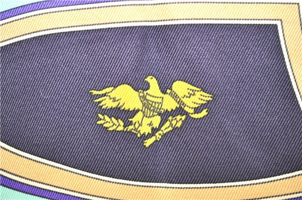 Authentic HERMES Carre 65 Scarf "WASHINGTON'S CARRIAGE" Silk Blue Box 0625D