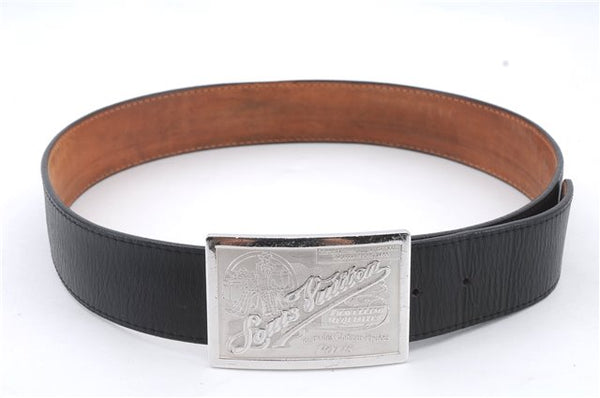 Authentic Louis Vuitton Ceinture Jeans Belt Size 80cm 31.5" Black M6812 LV 0626D