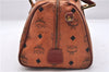 Authentic MCM Visetos Leather Vintage 2Way Shoulder Hand Boston Bag Brown 0626F