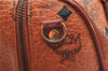 Authentic MCM Visetos Leather Vintage 2Way Shoulder Hand Boston Bag Brown 0626F