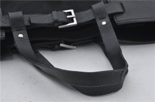 Authentic GUCCI Shoulder Tote Hand Bag GG Canvas Leather 106251 Black 0627E