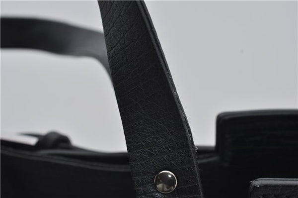 Authentic GUCCI Shoulder Tote Hand Bag GG Canvas Leather 106251 Black 0627E