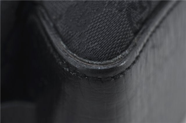 Authentic GUCCI Shoulder Tote Hand Bag GG Canvas Leather 106251 Black 0627E