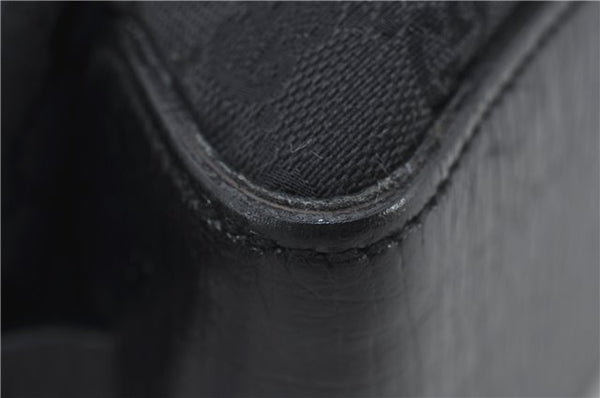 Authentic GUCCI Shoulder Tote Hand Bag GG Canvas Leather 106251 Black 0627E