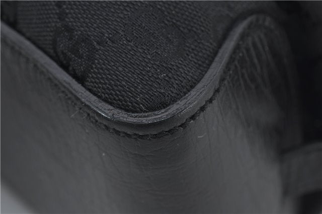 Authentic GUCCI Shoulder Tote Hand Bag GG Canvas Leather 106251 Black 0627E