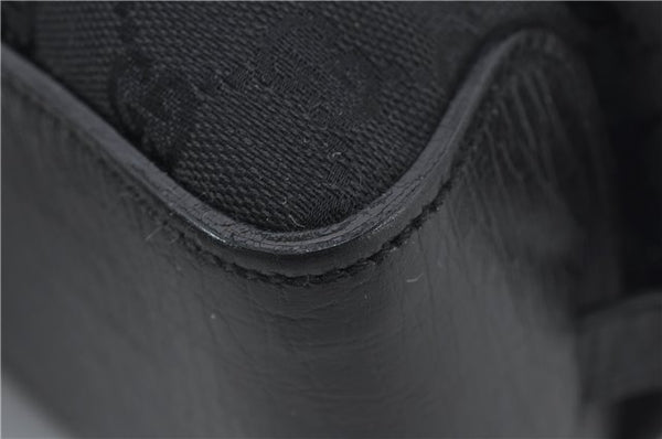 Authentic GUCCI Shoulder Tote Hand Bag GG Canvas Leather 106251 Black 0627E