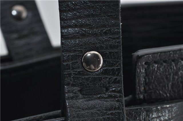 Authentic GUCCI Shoulder Tote Hand Bag GG Canvas Leather 106251 Black 0627E