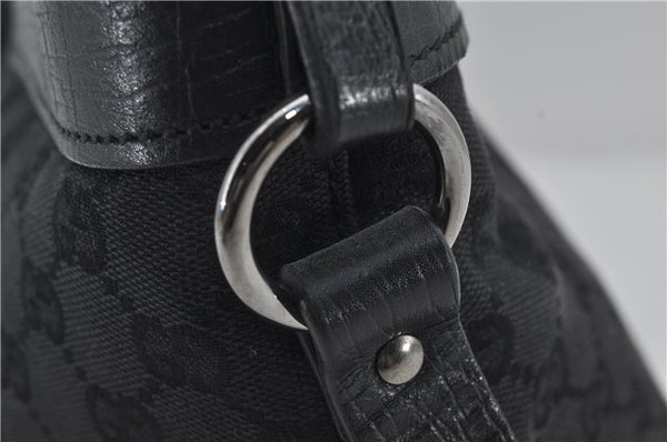 Authentic GUCCI Shoulder Tote Hand Bag GG Canvas Leather 106251 Black 0627E