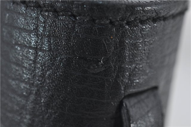 Authentic GUCCI Shoulder Tote Hand Bag GG Canvas Leather 106251 Black 0627E