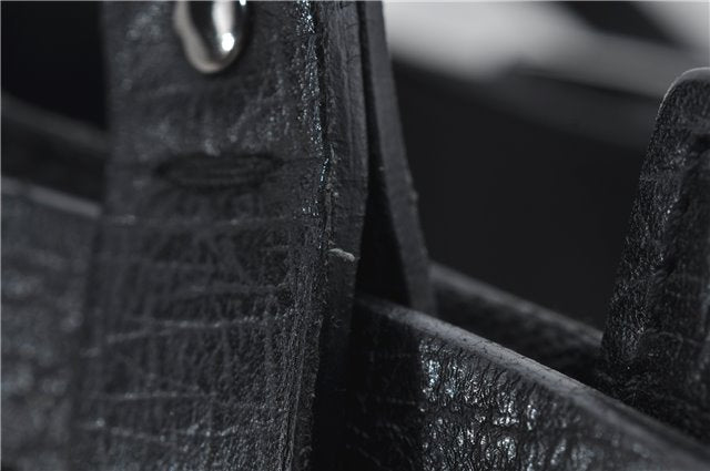 Authentic GUCCI Shoulder Tote Hand Bag GG Canvas Leather 106251 Black 0627E