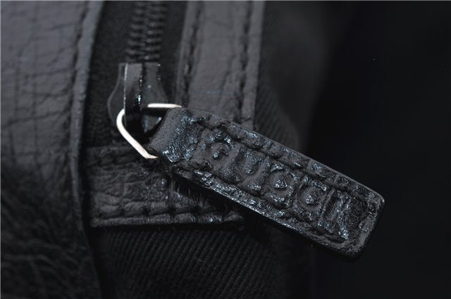 Authentic GUCCI Shoulder Tote Hand Bag GG Canvas Leather 106251 Black 0627E