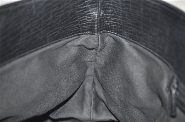 Authentic GUCCI Shoulder Tote Hand Bag GG Canvas Leather 106251 Black 0627E