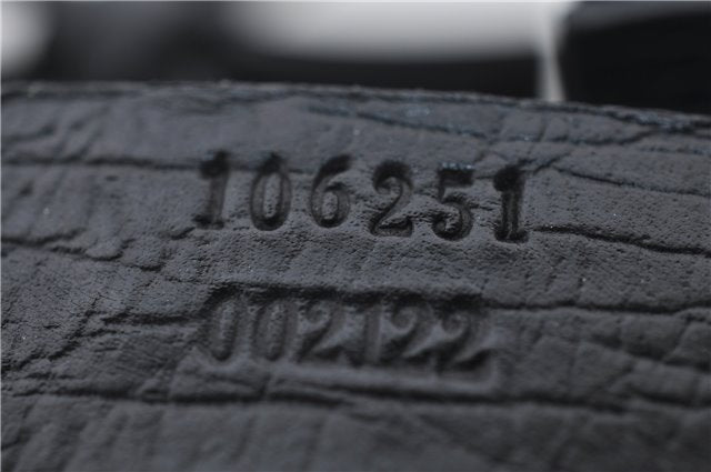 Authentic GUCCI Shoulder Tote Hand Bag GG Canvas Leather 106251 Black 0627E