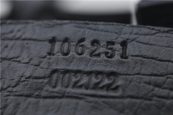 Authentic GUCCI Shoulder Tote Hand Bag GG Canvas Leather 106251 Black 0627E