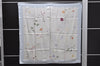 Authentic HERMES Carre 90 Scarf "Des fleurs pour le dire" Silk Light Blue 0628D