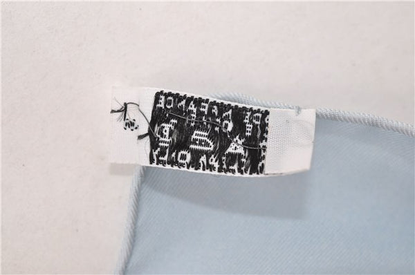Authentic HERMES Carre 90 Scarf "Des fleurs pour le dire" Silk Light Blue 0628D