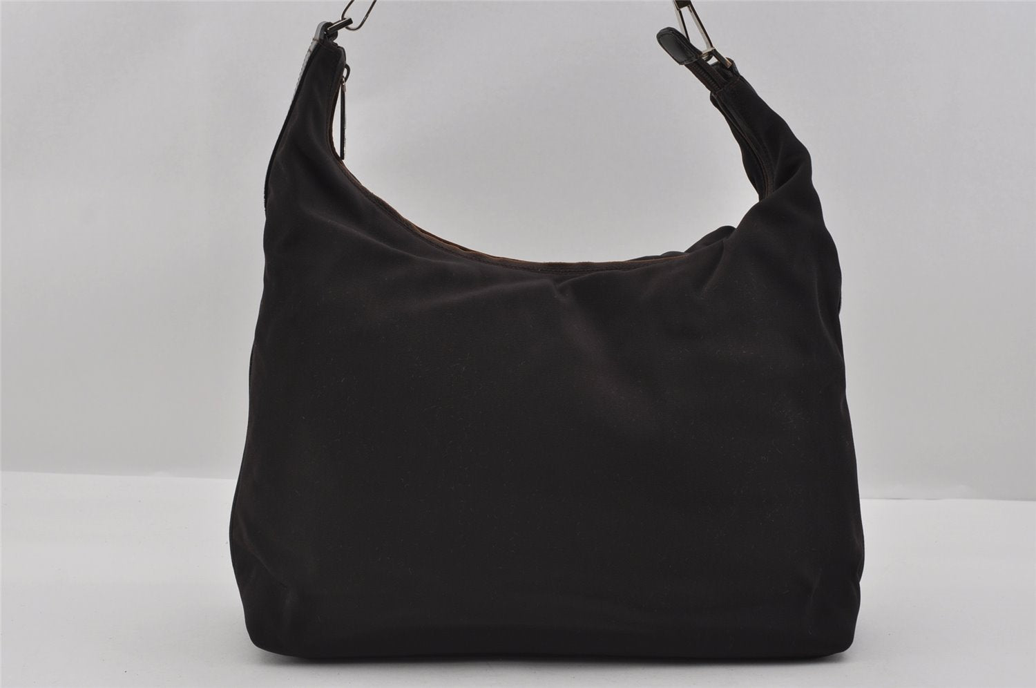 Authentic GUCCI Vintage Shoulder Hand Bag Nylon Leather Brown 0629I