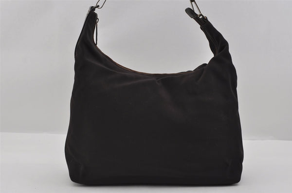 Authentic GUCCI Vintage Shoulder Hand Bag Nylon Leather Brown 0629I