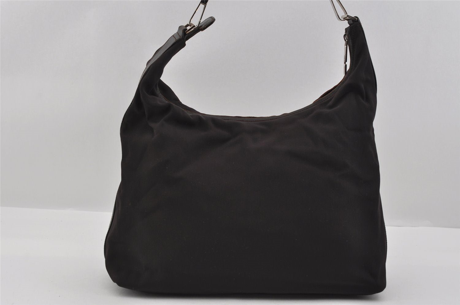 Authentic GUCCI Vintage Shoulder Hand Bag Nylon Leather Brown 0629I