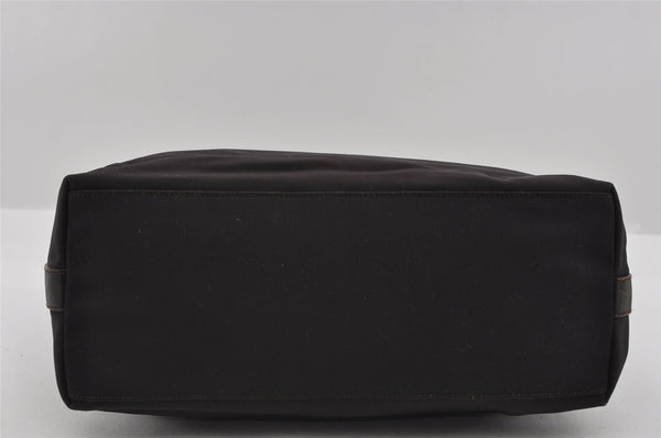 Authentic GUCCI Vintage Shoulder Hand Bag Nylon Leather Brown 0629I