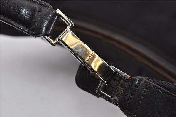 Authentic GUCCI Vintage Shoulder Hand Bag Nylon Leather Brown 0629I