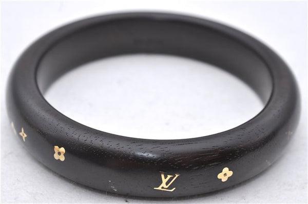Auth Louis Vuitton Bracelet Sylvania TPM Wood Brown Gold M66010 LV Box 0630D