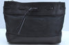 Authentic BURBERRY Leather Canvas Drawstring Shoulder Cross Body Bag Black 0633D