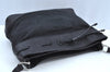 Authentic BURBERRY Leather Canvas Drawstring Shoulder Cross Body Bag Black 0633D