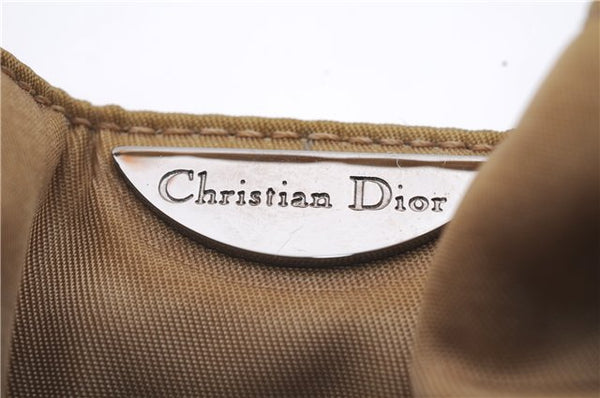 Authentic Christian Dior Maris Pearl Hand Bag Purse Nylon Beige CD 0638D