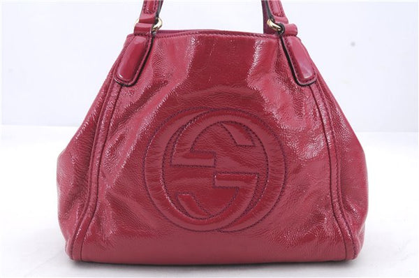 Authentic GUCCI SOHO 2Way Shoulder Hand Bag Enamel 336751 Pink 0639D