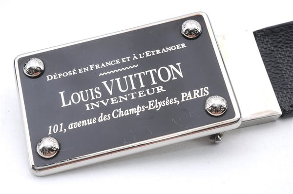 Louis Vuitton Damier Graphite Ceinture Inventeur Belt Black 39.4" M9632 LV 0640D