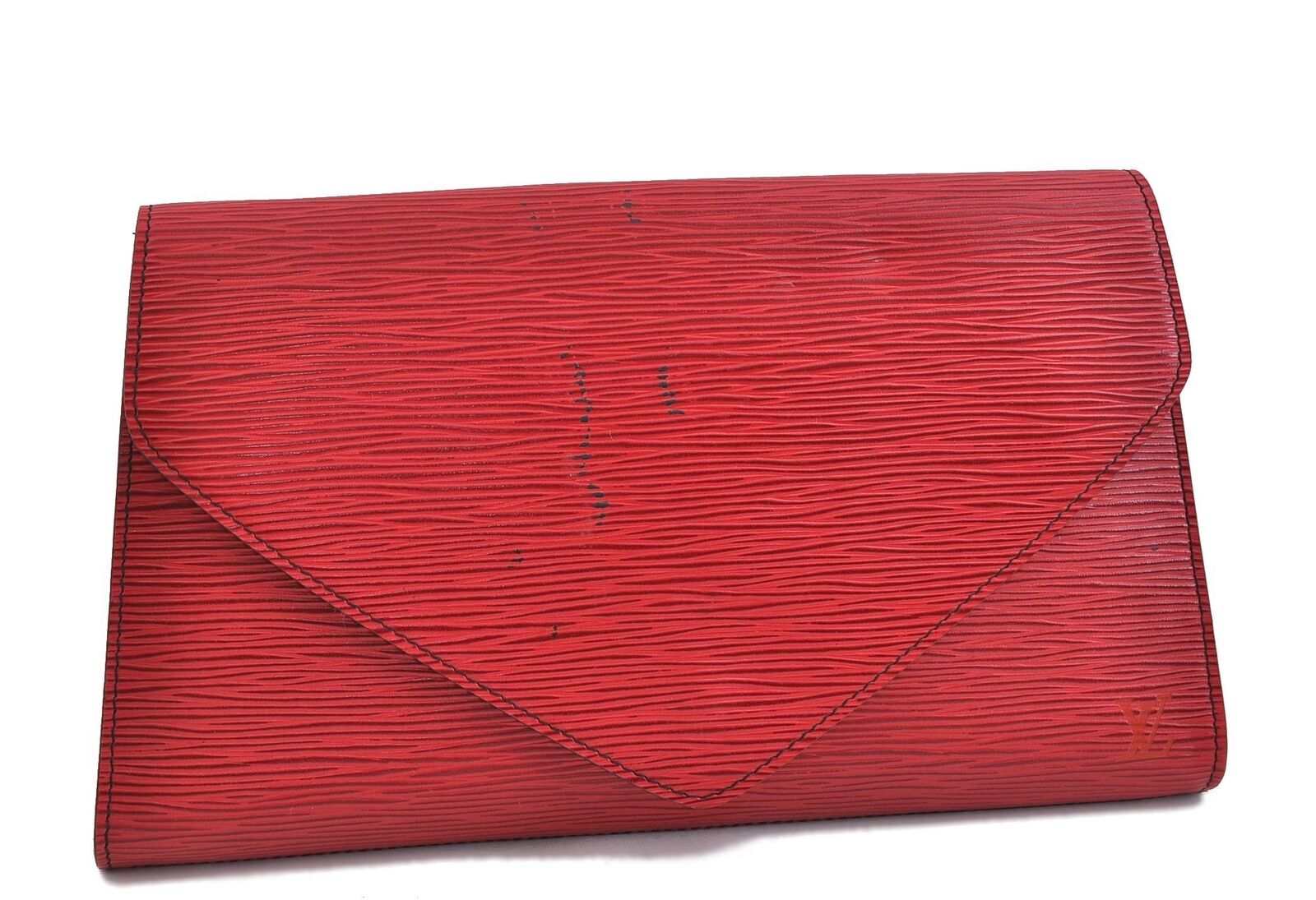 Authentic LOUIS VUITTON Epi Arts Deco Clutch Bag Red M52637 LV 0646C