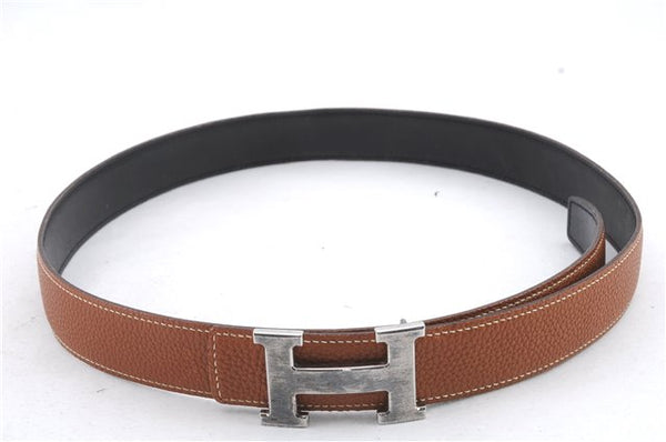 Authentic HERMES Constance Ladies Leather Belt Size 90cm 35.4" Brown Black 0649D