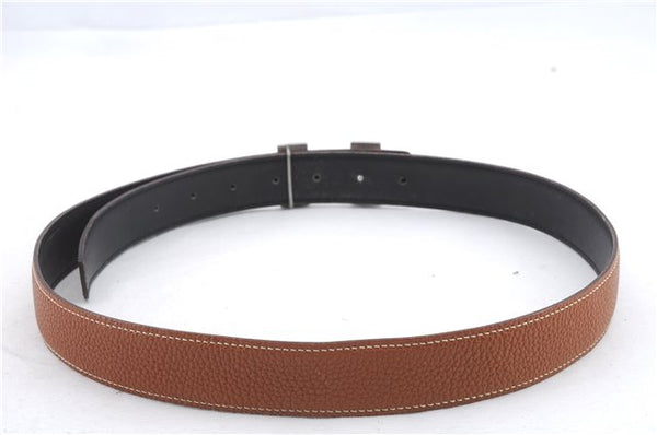 Authentic HERMES Constance Ladies Leather Belt Size 90cm 35.4" Brown Black 0649D