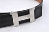 Auth HERMES Mini Constance Ladies Leather Belt Size 65cm 25.6" Black Brown 0650D