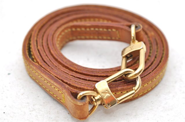 Authentic Louis Vuitton Leather Shoulder Strap Beige 47.2