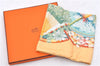 Authentic HERMES Carre 90 Scarf "ALOHA" Silk Orange Box 0656D