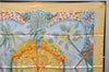 Authentic HERMES Carre 90 Scarf "ALOHA" Silk Orange Box 0656D
