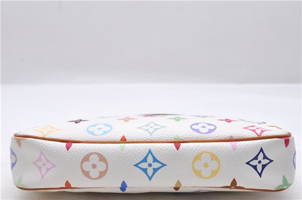 Louis Vuitton Monogram Multicolor Pochette Accessoires Pouch White LV Box 0658D