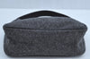 Authentic PRADA Vintage Wool Leather Purse Hand Bag Black 0659H