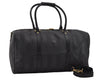 Authentic FENDI Pequin Pattern PVC Leather 2Way Travel Boston Bag Black 0661I